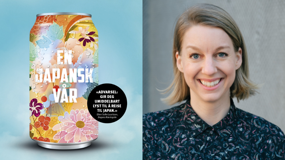 Bokcover av boka "En japansk vår" og portrettbilde av forfatter Ina Strøm